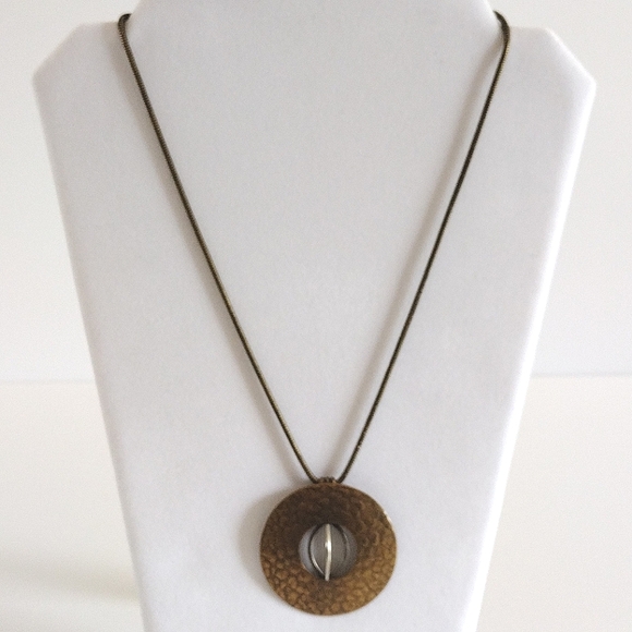 MARJORIE BAER San Francisco Mixed Metals Pendant Necklace Vintage - Picture 6 of 6